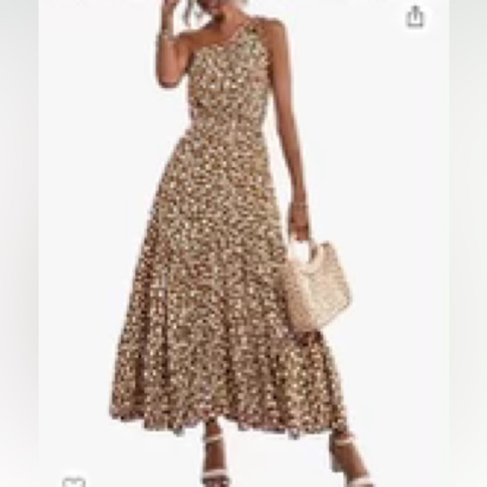 Summer floral one shoulder dress